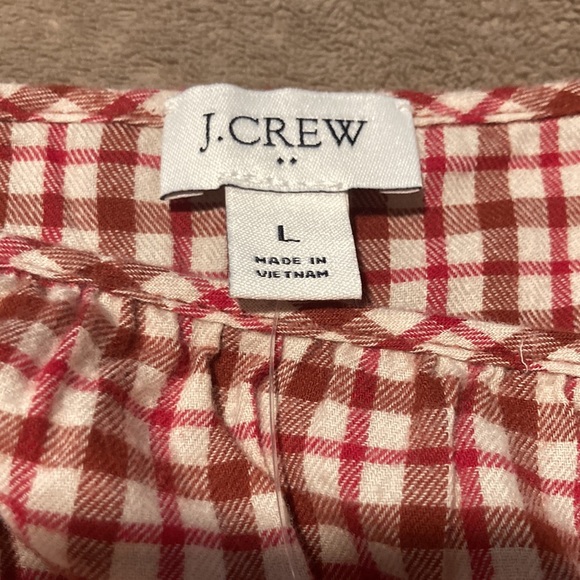 J.Crew Flannel squareneck ruffle top - Picture 6 of 10